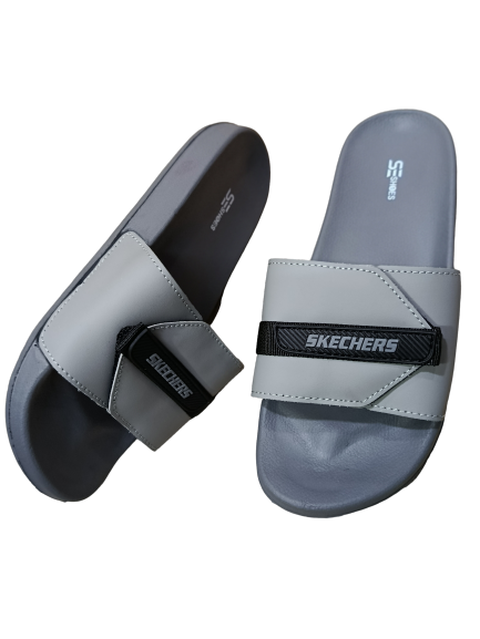 Men's Gray Adjustable Slide Sandals by SKECHERS - Everyday Comfort