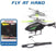 Toy helicopter with charging port switch and infrared sensor details on a white background