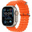 Smartwatch with an orange band on a white background