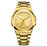 Gold wristwatch on a white background