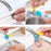 Step-by-step process of using a kitchen faucet attachment on a sink.