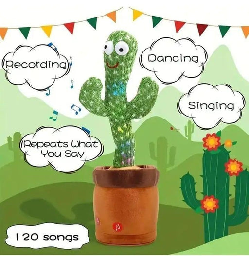 Dancing Cactus Plush Toy for Kids with 120 Songs - Dripcart Online