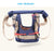 Multicolor safety harness with straps on a white background