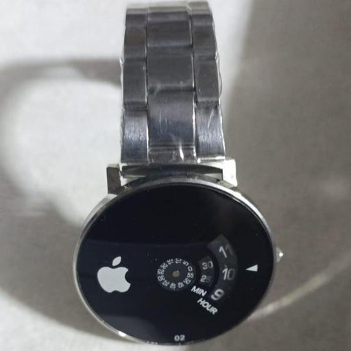 Smartwatch with Apple logo on a white surface