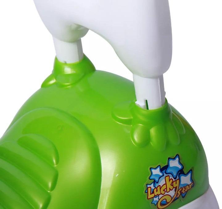 Green toy elephant with white tusks on a white background, featuring the 'Lucky Charms' logo.