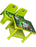 Green children's desk and chair set with cartoon character design on a gray surface